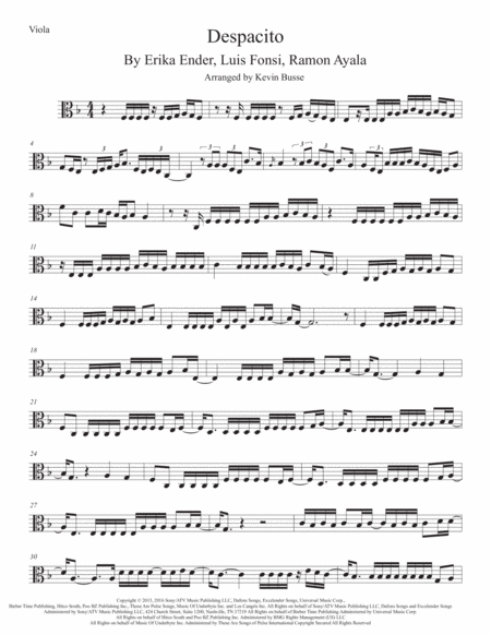 Free Sheet Music Despacito Viola