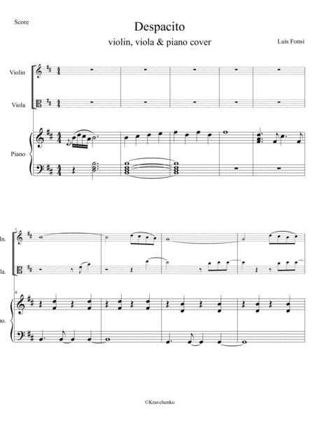 Free Sheet Music Despacito Violin Viola And Piano Cover