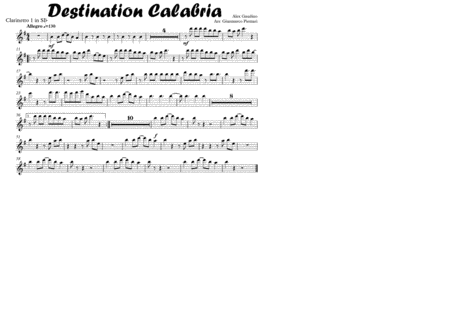 Destination Calabria Complete With Drunk Solo Sheet Music