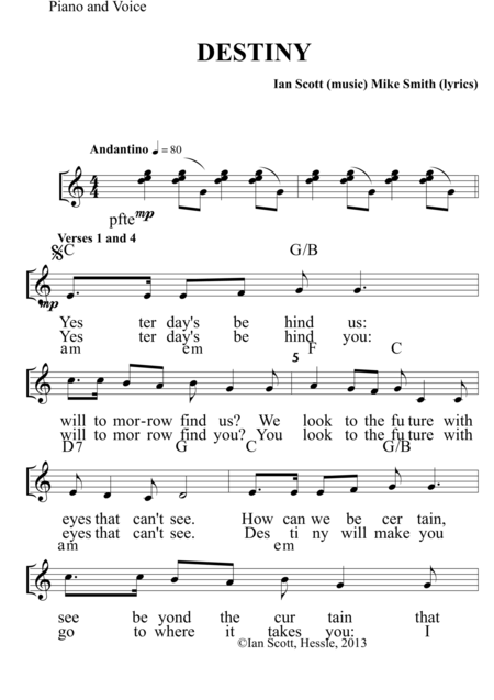 Destiny Lead Sheet Sheet Music