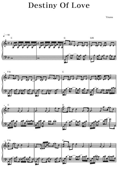 Destiny Of Love Yiruma Original Key Sheet Music