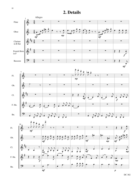 Free Sheet Music Details For Wind Quintet