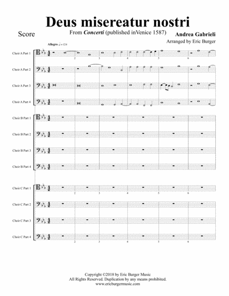 Deus Misereatur Nostri For Trombone Or Low Brass Duodectet 12 Sheet Music