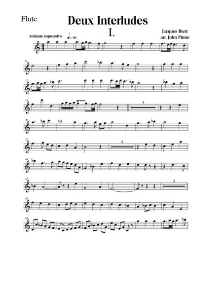 Free Sheet Music Deux Interludes For Flute Violin And Two Classical Guitars Individual Parts