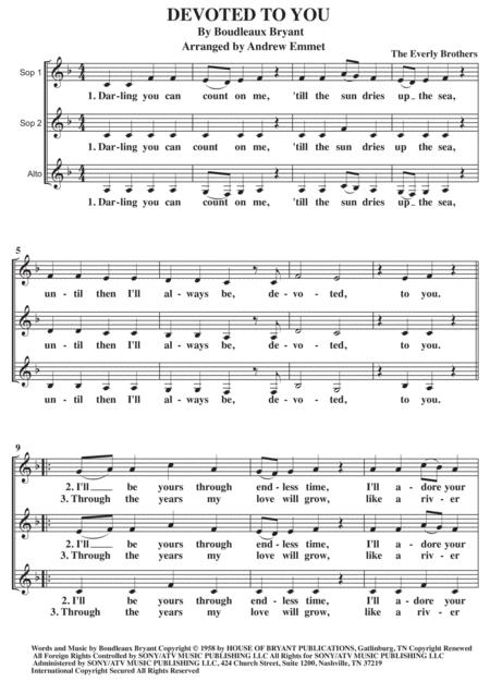 Devoted To You A Cappella Ssa Sheet Music