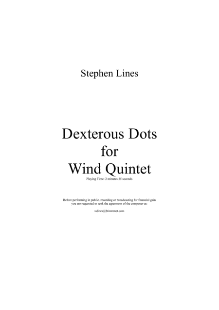 Free Sheet Music Dexterous Dots For Wind Quintet
