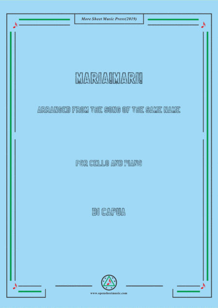 Di Capua Maria Mari For Cello And Piano Sheet Music