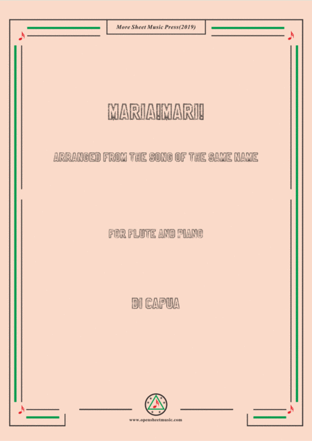 Free Sheet Music Di Capua Maria Mari For Flute And Piano