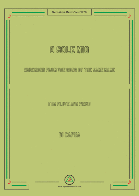 Di Capua O Sole Mio For Flute And Piano Sheet Music