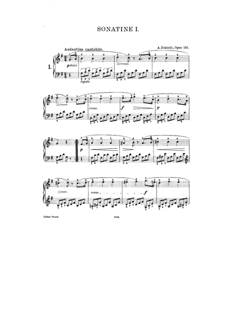 Diabelli Sonatine Op 151 No 1 Original Version Sheet Music