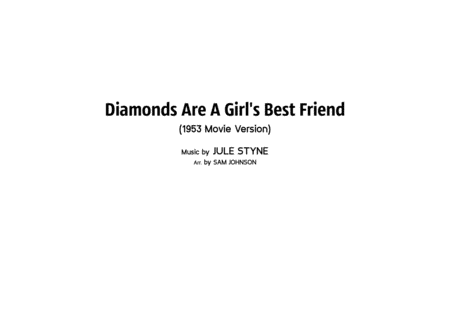 Diamonds Are A Girls Best Friend 1953 Movie Version Sheet Music