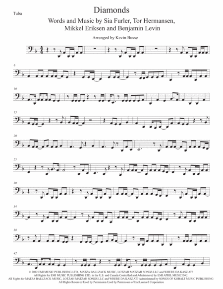 Diamonds Tuba Sheet Music