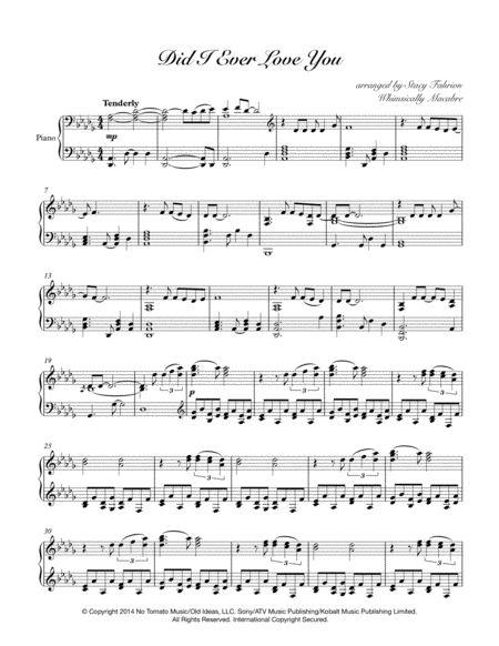 Did I Ever Love You Sheet Music