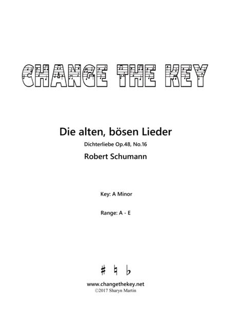 Free Sheet Music Die Alten Bosen Lieder A Minor