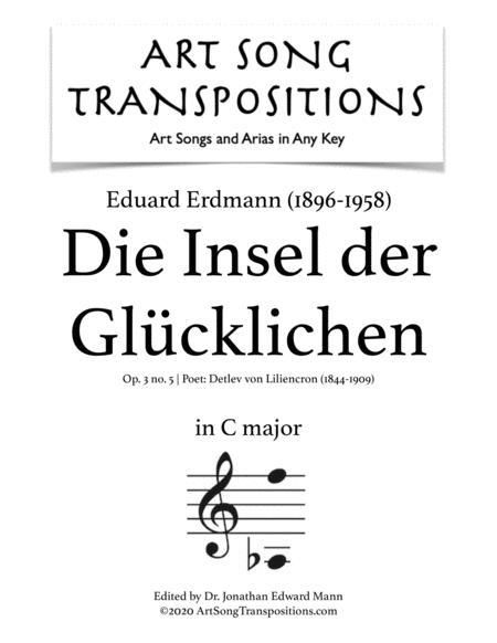 Die Insel Der Glcklichen Op 3 No 5 Transposed To C Major Sheet Music