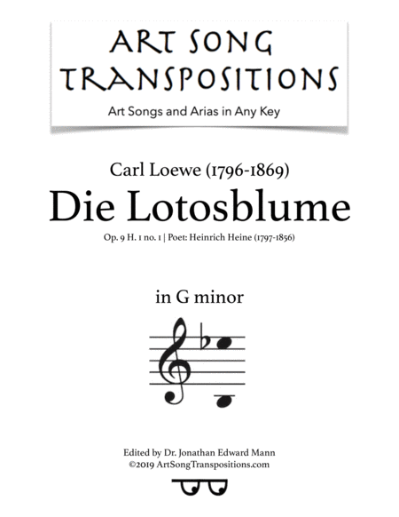 Die Lotosblume Transposed To G Minor Sheet Music