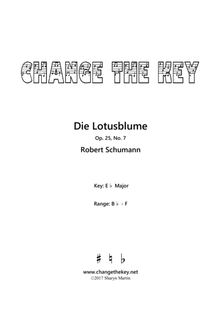 Free Sheet Music Die Lotusblume Op 25 No 7 Eb Major