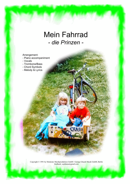 Free Sheet Music Die Prinzen Mein Fahrrad