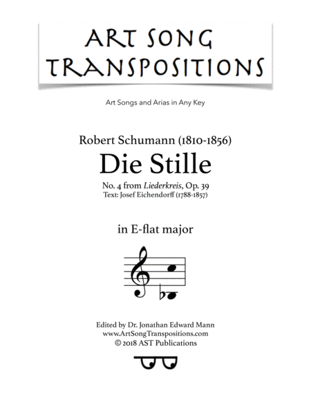 Die Stille Op 39 No 4 E Flat Major Sheet Music