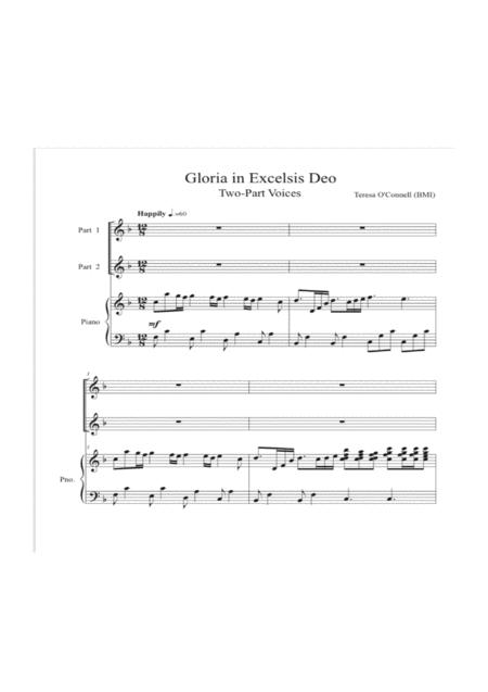 Free Sheet Music Digital Backing Track For Gloria In Excelsis Deo For Two Part Voices