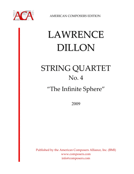 Free Sheet Music Dillon String Quartet No 4 The Infinite Sphere
