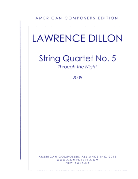 Free Sheet Music Dillon String Quartet No 5 Through The Night