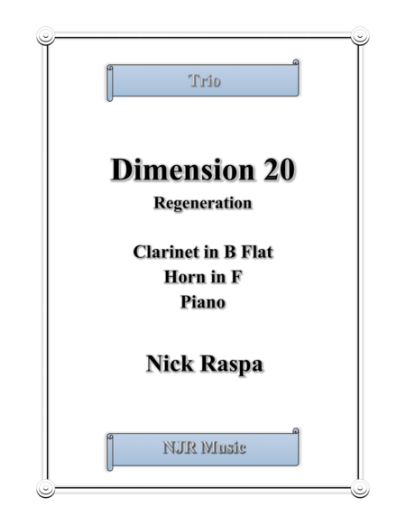 Dimension 20 Regeneration Full Set Sheet Music