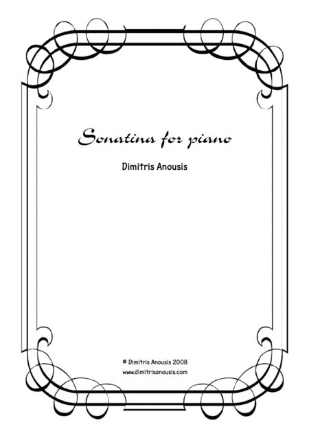 Dimitris Anousis Sonatina For Piano Sheet Music