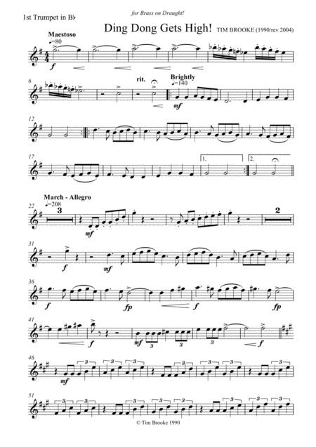 Ding Dong Gets High Brass Quintet Parts Sheet Music