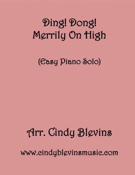 Ding Dong Merrily On High Arranged For Easy Piano Solo Sheet Music