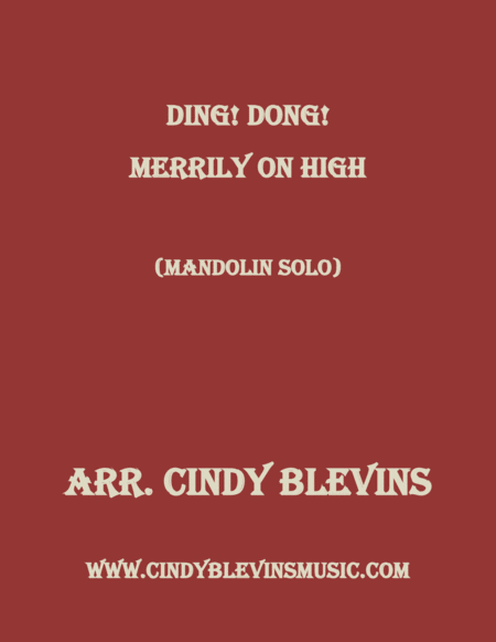 Ding Dong Merrily On High For Mandolin Solo Sheet Music