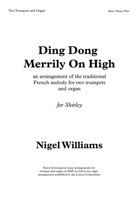 Ding Dong Merrily On High For Two Trumpets And Organ Sheet Music