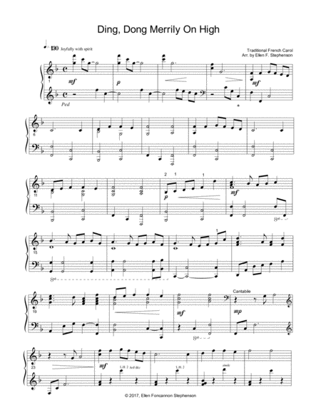 Ding Dong Merrily On High Solo Sheet Music