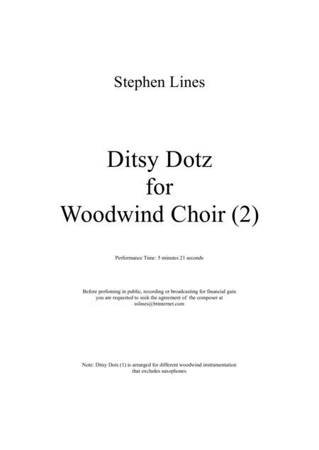 Free Sheet Music Ditsy Dots For Woodwind Choir 2
