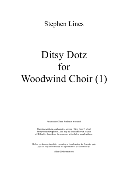 Ditsy Dots For Woodwind Choir Sheet Music