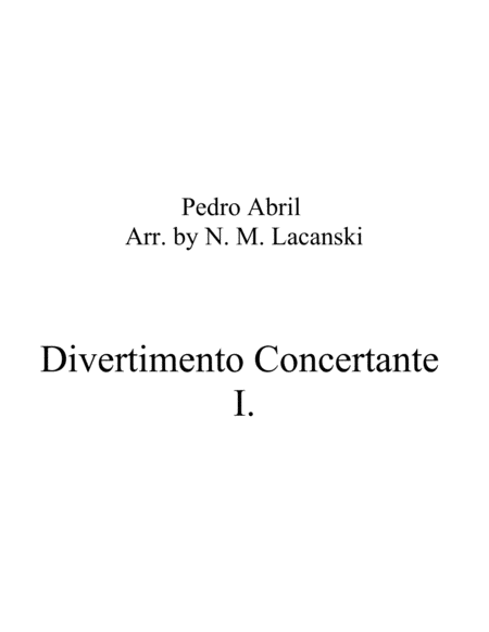 Divertimento Concerntante Movement 1 Sheet Music