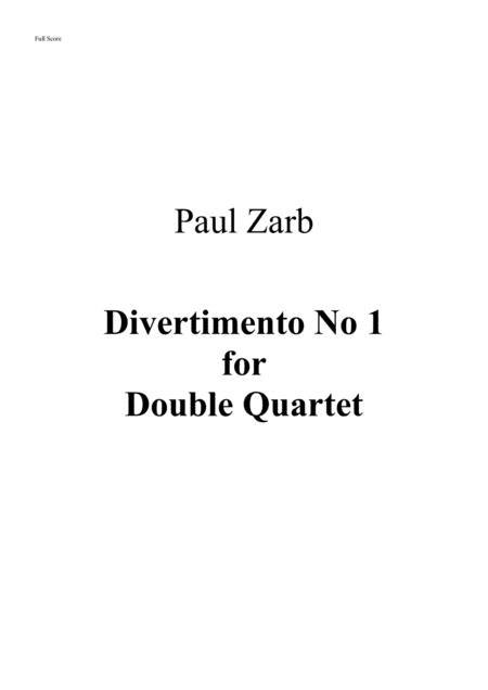 Free Sheet Music Divertimento For Two String Quartets