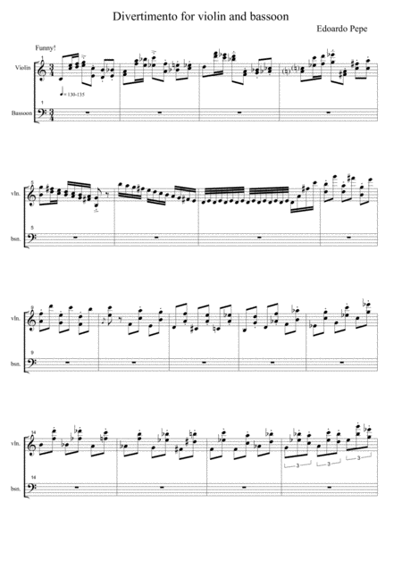 Free Sheet Music Divertimento For Violin And Bassoon