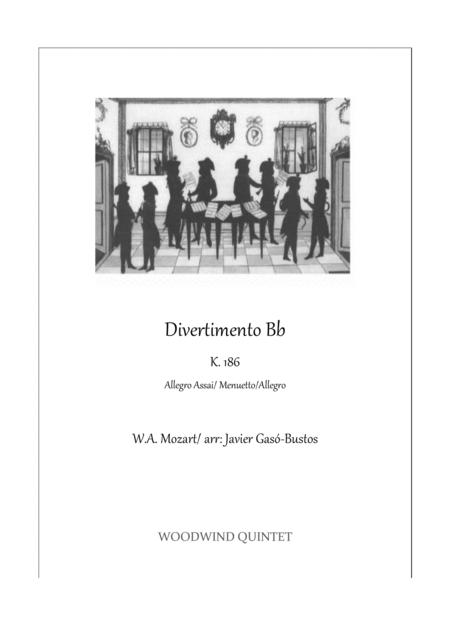 Divertimento K 186 W A Mozart Woodwind Quintet Sheet Music