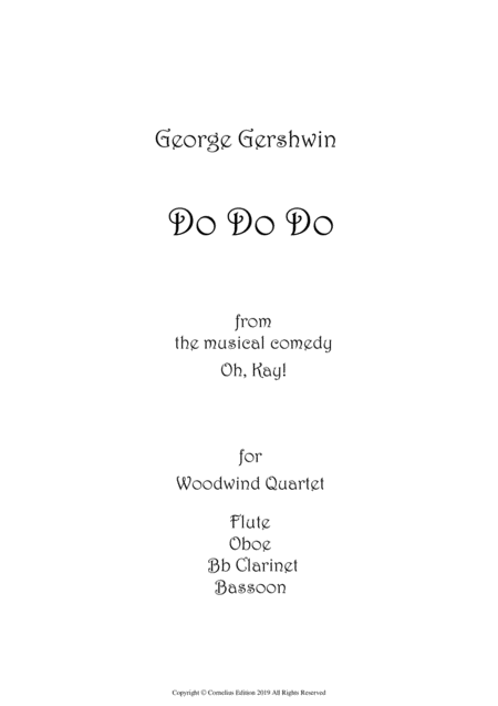 Do Do Do Woodwind Quartet George Gershwin Sheet Music