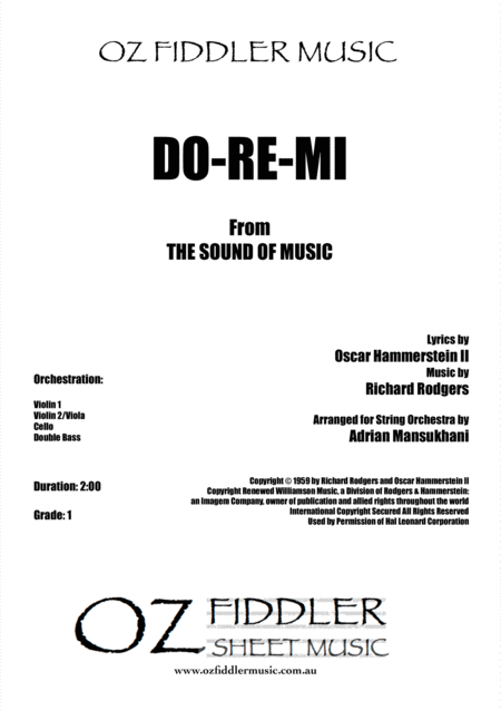 Free Sheet Music Do Re Mi Arranged For Young String Orchestra