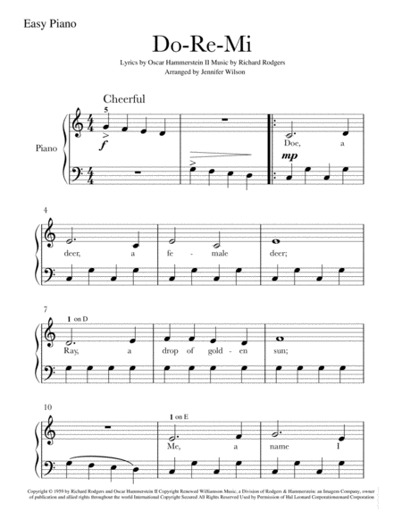 Do Re Mi Easy Piano Sheet Music