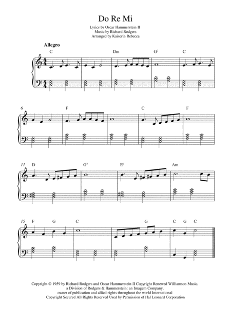 Do Re Mi Easy Version Sheet Music