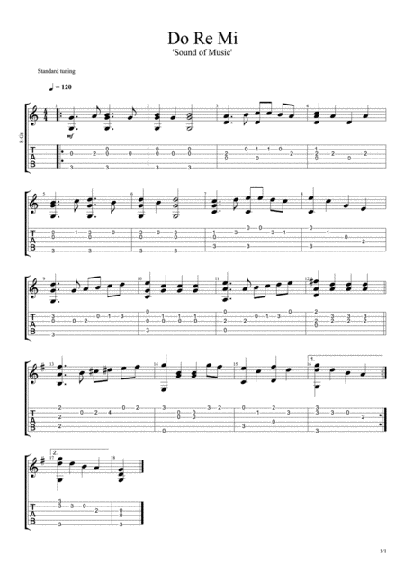 Do Re Mi Fingerstyle Guitar Sheet Music