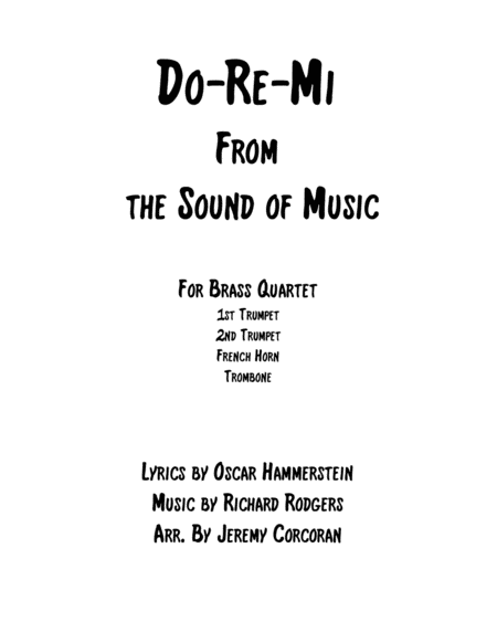 Free Sheet Music Do Re Mi For Brass Quartet