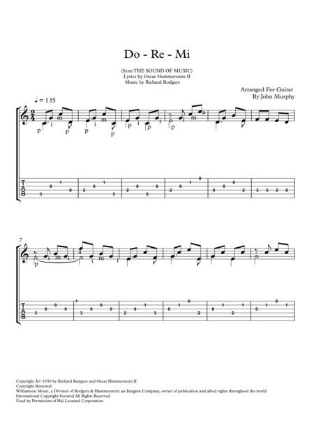 Do Re Mi For Finger Style Guitar Solo Sheet Music