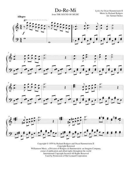 Free Sheet Music Do Re Mi For Intermediate Piano