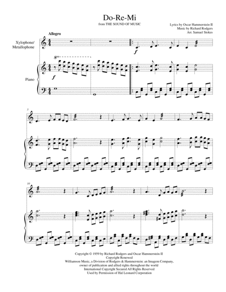 Do Re Mi For Xylophone Metallophone With Piano Accompaniment Sheet Music