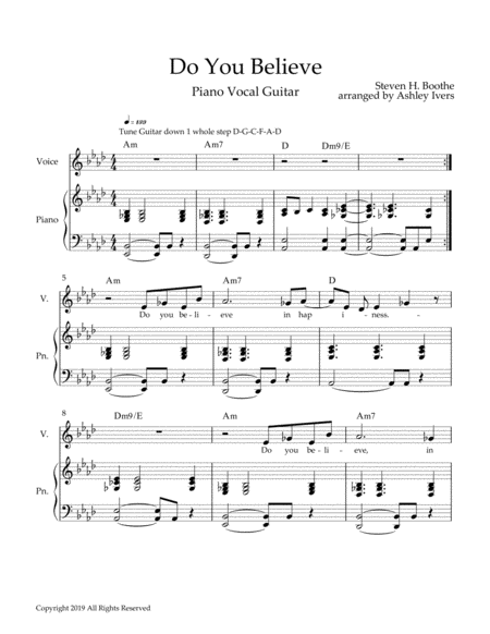 Do You Believe Pvg Sheet Music