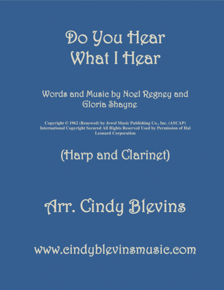 Free Sheet Music Do You Hear What I Hear Arranged For Harp Lever Or Pedal Harp And Bb Clarinet